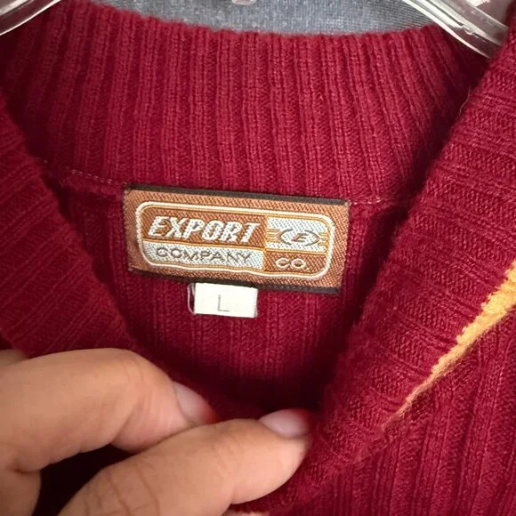 Harry Potter Gryffindor Sweater Red & Gold Striped Large - Picture 3 of 5